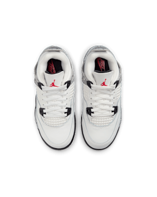IB4388-100 Little Kids' Jordan 4 'White Cement'