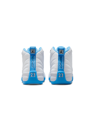 Big Kids' Air Jordan 12 'White and University Blue' (153265-112)