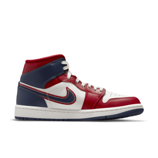 วันเปิดตัว Air Jordan 1 Mid SE ผู้หญิง 'Gym Red and Midnight Navy' (DQ7648-600)