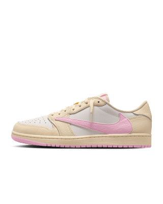 Releasedatum för Air Jordan 1 Low x Travis Scott "Muslin and Shy Pink" (IQ7604-100)