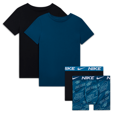 Детский набор из 4 предметов Nike: боксёры и майки, цвет: Разноцветный