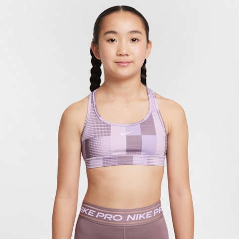 Детский двусторонний спортивный бра для девочек Nike Pro Dri-FIT, цвет: Белый