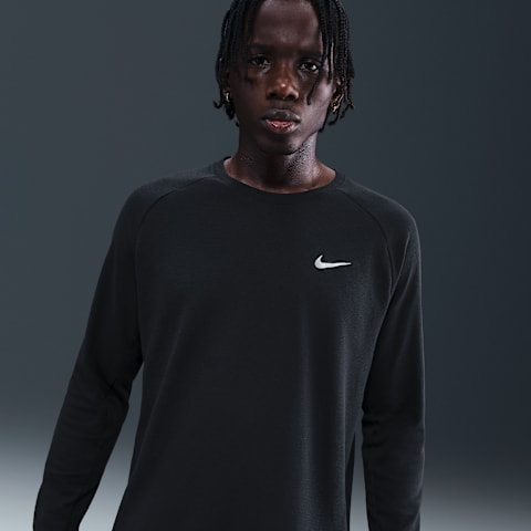 Мужской беговой свитшот Nike Stride Dri-FIT Waffle, цвет: Чёрный