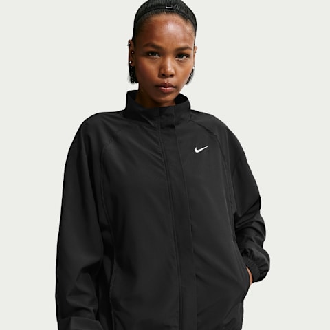 Женская тканая куртка Nike One Dri-FIT, цвет: Чёрный / Белый