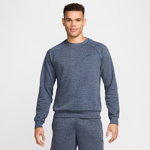 Мужской флисовый свитшот Nike Primary Dri-FIT с UV-защитой, цвет: Обсидиановый / Меланжевый