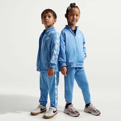 Комплект для малышей Nike Dri-FIT из 2 предметов на молнии с лентой с логотипом, цвет: Синий