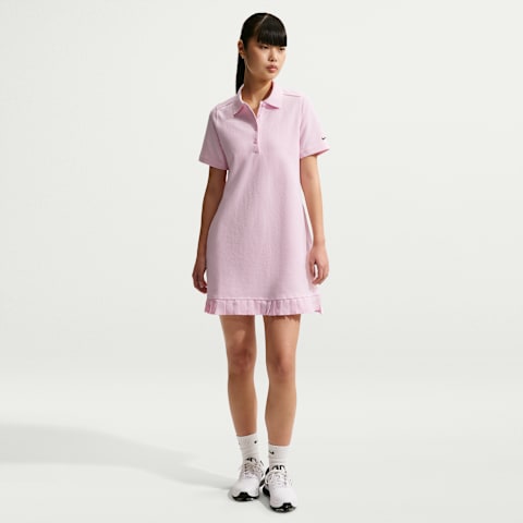 Женское платье Nike Golf Polo Dress, цвет: Розовый пенный / Чёрный