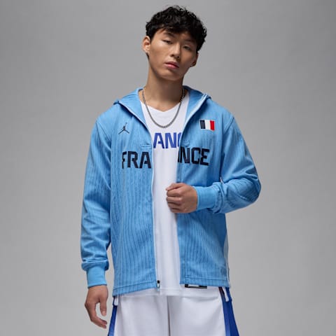 Мужская баскетбольная куртка Jordan France Dri-FIT ADV, цвет: Синий / Обсидиановый