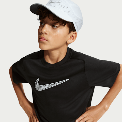 Топ Nike Multi Dri-FIT Short-Sleeve Training для мальчиков, цвет: Чёрный / Белый