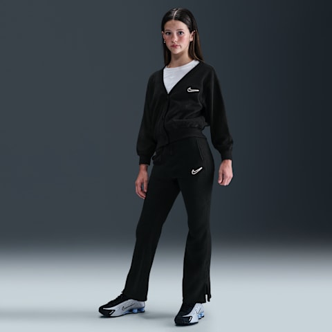 Брюки Nike Sportswear Fleece для девочек, цвет: Чёрный / Белый