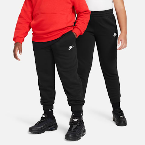 Детские брюки Nike Sportswear Club Fleece Joggers (Extended Size), цвет: Чёрный / Белый