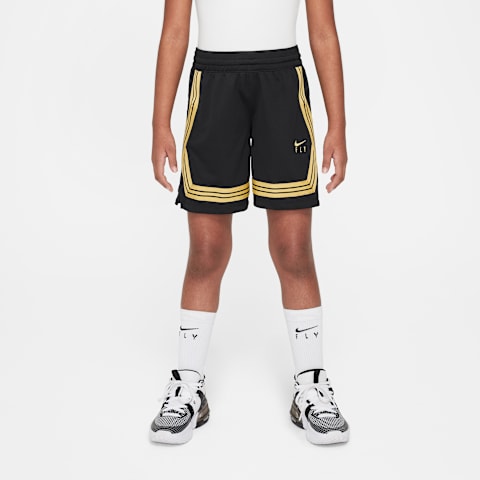 Детские баскетбольные шорты для девочек Nike Fly Crossover, цвет: Чёрный / Золотой