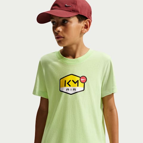 Детская футболка Nike Kylian Mbappé Dri-FIT, цвет: Светлый лаймовый
