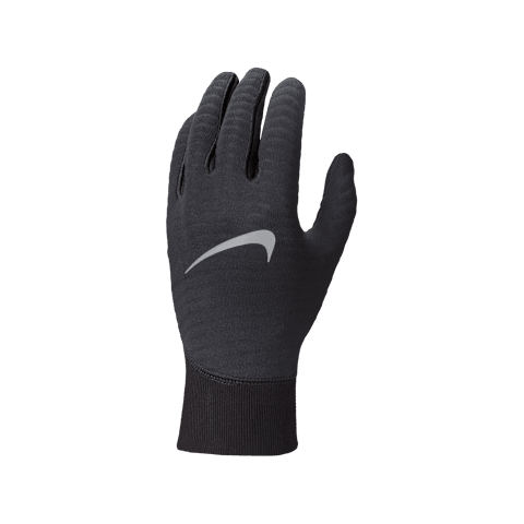 Женские беговые перчатки Nike Pacer Therma-FIT, цвет: Чёрный / Серебряный