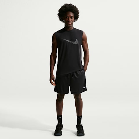 Мужские шорты Nike DNA Academy Dri-FIT 8" Basketball, цвет: Чёрный / Белый