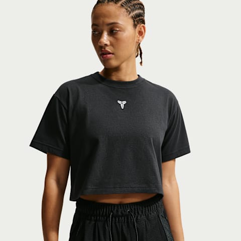 Женская укороченная баскетбольная футболка Nike Kobe Dri-FIT, цвет: Чёрный