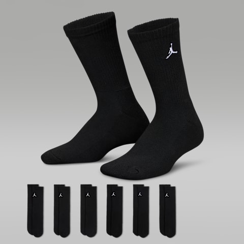 Носки Everyday Essentials для детей, средней высоты, 6 шт. — Jordan, цвет: Чёрный