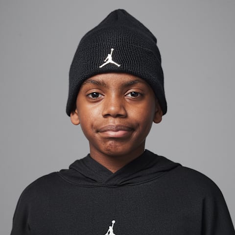 Детская шапка бини Jordan с отворотом, цвет: Чёрный