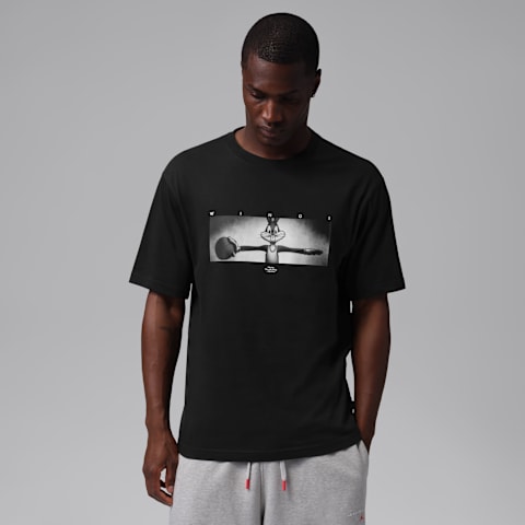Мужская футболка Jordan Brooklyn Space Jam Wings Crew-Neck, цвет: Чёрный / Белый