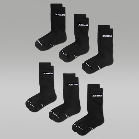 Носки Jordan Everyday Elevated высокие, 6 пар, цвет: Чёрный / Белый