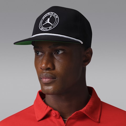 Кепка для гольфа Jordan Pro Structured Dri-FIT с прямым козырьком, цвет: Чёрный / Зелёный