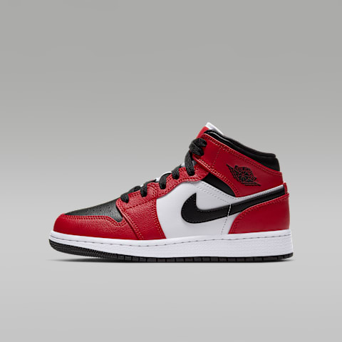 Детские кроссовки Jordan 1 Mid, цвет: Чёрный / Красный