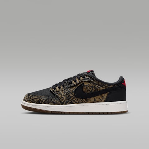 Детские кроссовки Air Jordan 1 Retro Low OG "Laser" Shoes, цвет: Чёрный / Снежный белый