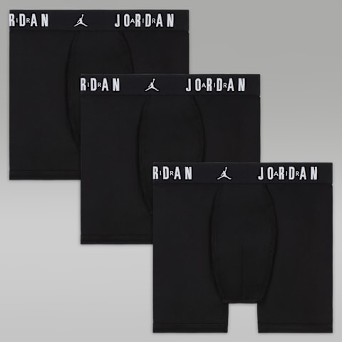 Детские трусы-боксеры Jordan Dri-FIT Flight Poly Core, 3 пары, цвет: Чёрный