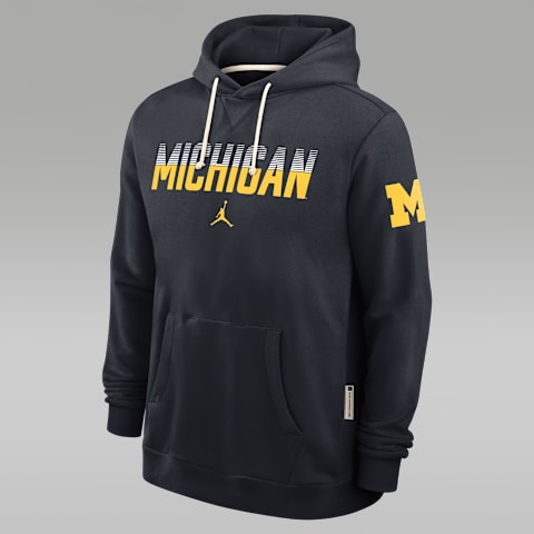 Мужское худи Jordan Brand Dri-FIT College Michigan Sideline Standard Issue, цвет: Синий