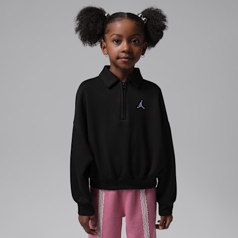 Детские толстовки Jordan She's An All Star Half-Zip Top, цвет: Чёрный