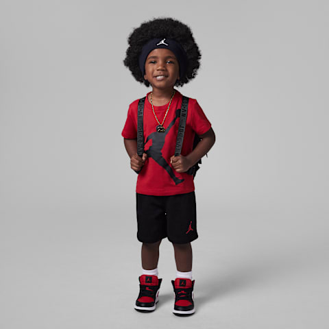 Детский комплект Jordan Jumbo Jumpman из шорт и футболки, 2 предмета, для малышей, цвет: Чёрный