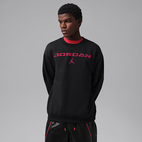 Мужская толстовка Jordan Brooklyn Fleece Crew-Neck, цвет: Чёрный / Красный