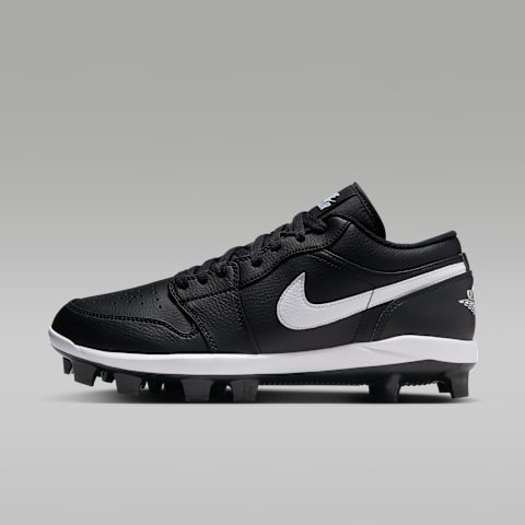 Мужские бутсы Jordan 1 Retro MCS Low Baseball Cleats, цвет: Чёрный / Белый