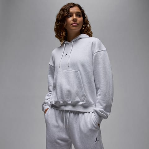 Женское худи Jordan Sport Crossover Dri-FIT Fleece, цвет: Берёзовый меланжевый / Чёрный