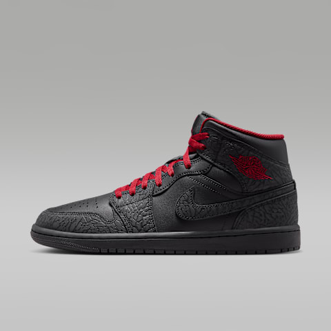 Мужские кроссовки Air Jordan 1 Mid SE, цвет: Чёрный / Красный