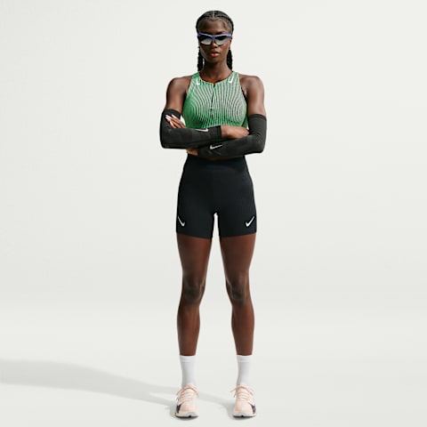 Женские облегающие беговые шорты Nike AeroSwift Dri-FIT ADV, цвет: Чёрный / Белый