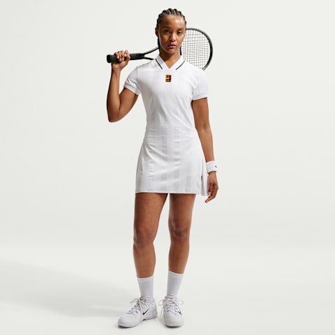 Женское платье Nike NikeCourt Slam Dri-FIT Tennis Dress, цвет: Белый