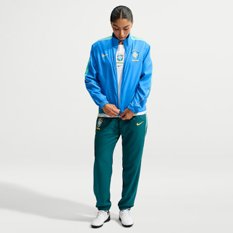 Женские комплекты Brazil Strike Nike Dri-FIT Soccer Woven Tracksuit, цвет: Светлый синий / Бирюзовый