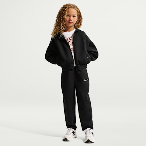 Детский комплект Nike Luxe Perform из 2 предметов с худи на молнии, цвет: Чёрный