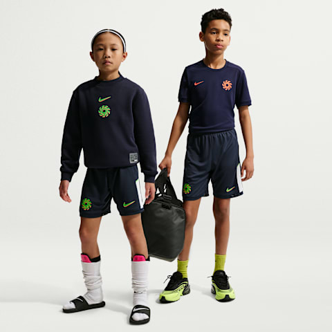 Детские футбольные шорты Nike Erling Haaland Academy Dri-FIT, цвет: Обсидиановый / Белый