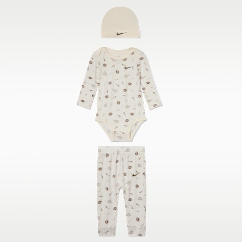 Комплект для малышей Nike Ready, Set, Grow! из 3 предметов, 0-9 мес, цвет: Бледная слоновая кость