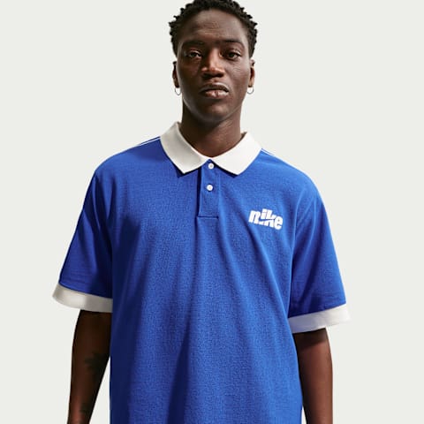 Мужское поло Nike Sportswear Club Oversized Short-Sleeve Polo, цвет: Королевский синий / Молочный