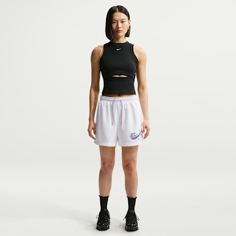 Женские шорты Nike Sportswear Essentials Mid-Rise Woven, цвет: Белый