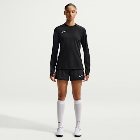 Женские футбольные шорты 4" Nike Academy Dri-FIT, цвет: Чёрный / Белый