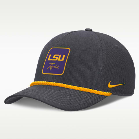 Мужская кепка Nike Dri-FIT College LSU Legacy Letter Rise A-Frame, цвет: Антрацитовый