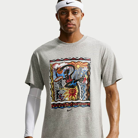 Мужская футболка Nike Basketball, цвет: Тёмный серый меланжевый