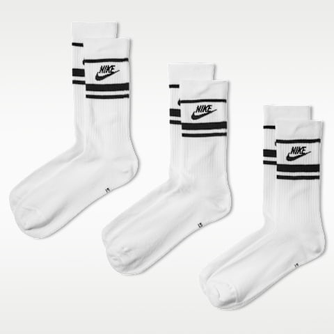 Носки Sportswear Dri-FIT Essential для мужчин, средней высоты — Nike, цвет: Белый / Чёрный