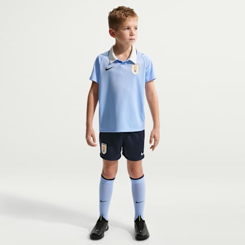 Детский футбольный комплект Nike Uruguay 2026 Stadium Home из 3 предметов, цвет: Королевский синий / Обсидиановый
