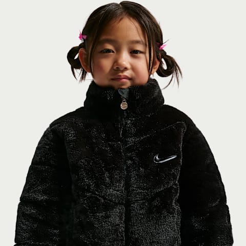 Куртка Nike Quilted Faux Fur для малышей, цвет: Чёрный
