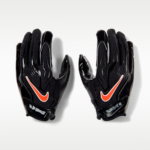 Перчатки для американского футбола Nike Vapor Jet 9.0, 1 пара, цвет: Чёрный / Яркий оранжевый